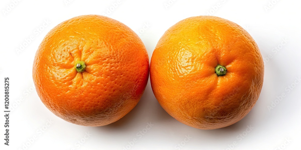 High-resolution aerial drone shot: two imperfect oranges, stark white backdrop. High-resolution aerial drone shot: two imperfect oranges, stark white backdrop.