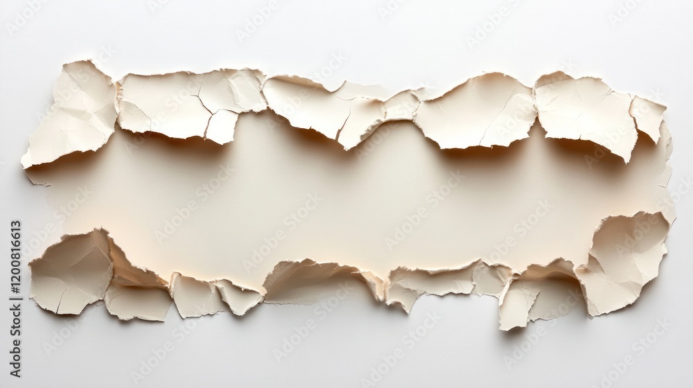 Torn Paper Texture: Abstract Beige Ripped Background Torn Paper Texture: Abstract Beige Ripped Background