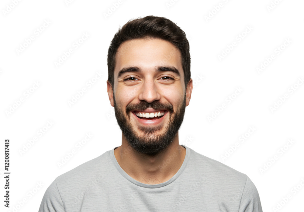 Obraz premium Happy Smiling Man Portrait Studio Shot Black Background Male Face Model Human Adult Image Photo 