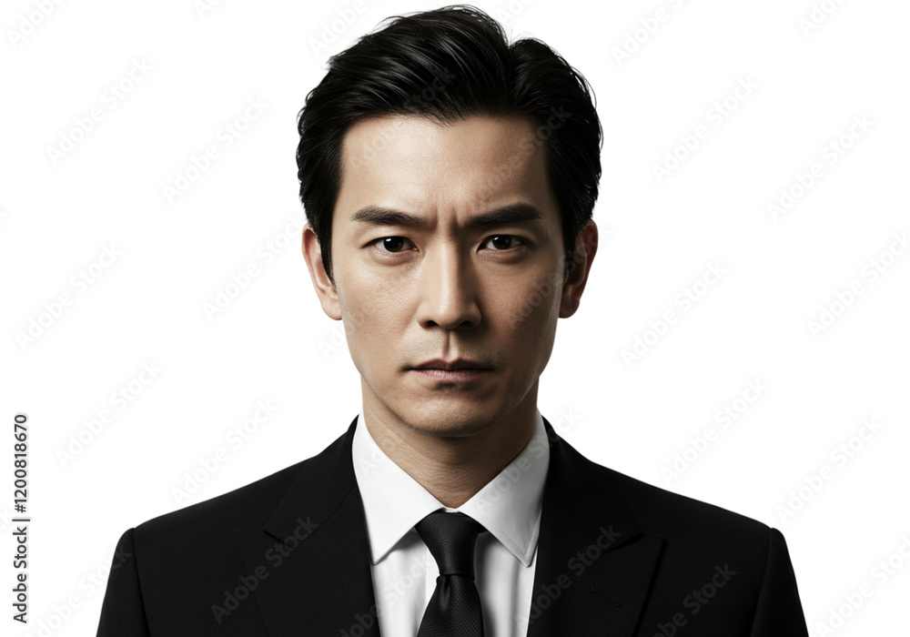 Serious Asian Businessman Portrait Black Suit Professional face dark male model style image formal Serious Asian Businessman Portrait Black Suit Professional face dark male model style image formal