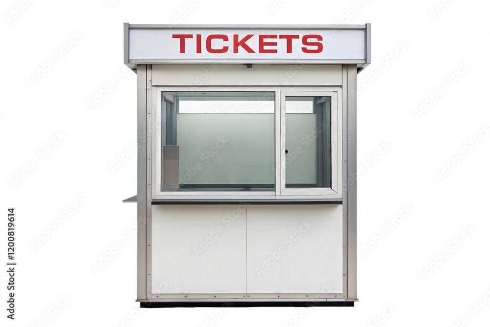 White ticket booth isolated with transparent background White ticket booth isolated with transparent background