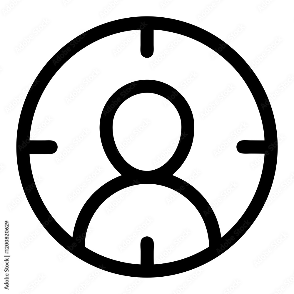 A person is being targeted by a camera. The camera is on a white background A person is being targeted by a camera. The camera is on a white background