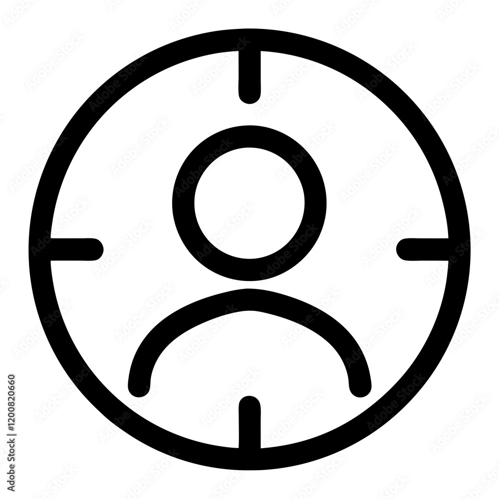 A person is being targeted by a camera. The camera is on a white background A person is being targeted by a camera. The camera is on a white background