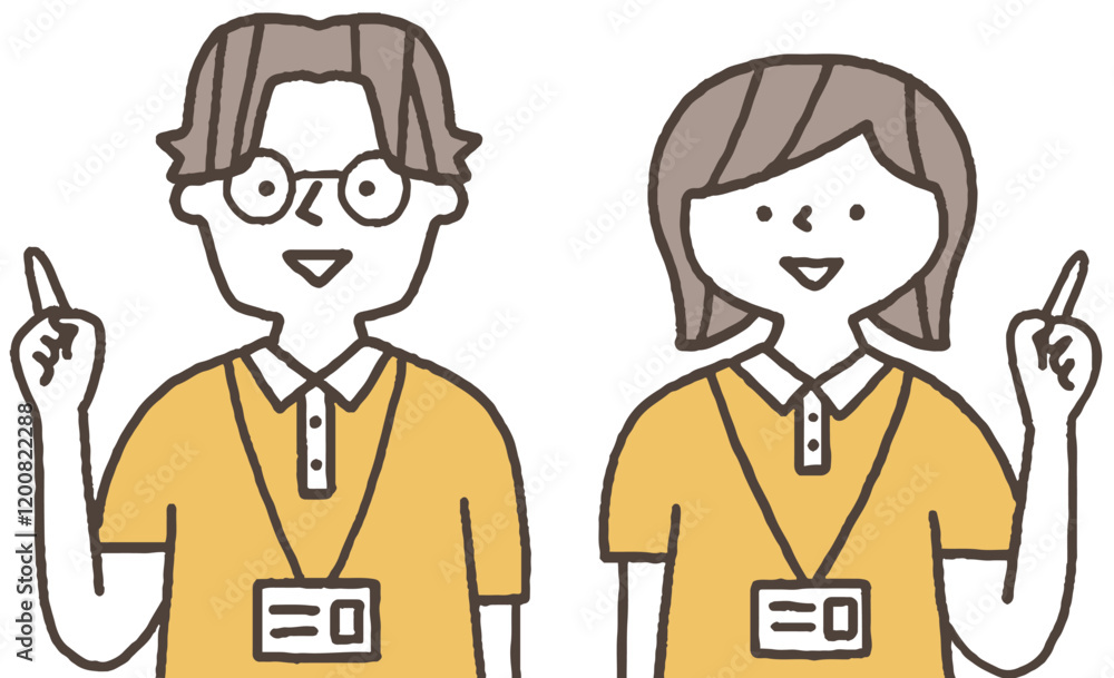 説明をする介護職員単色