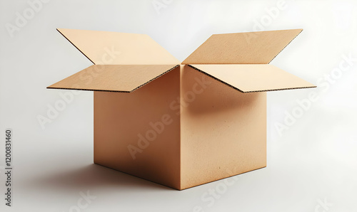 Open Cardboard Box Studio Shot, Delivery photo