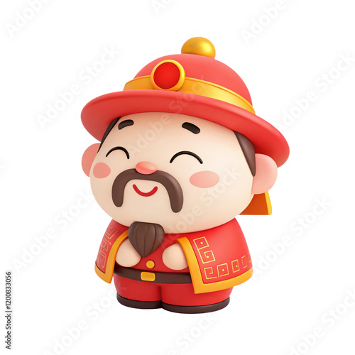 god of wealth hat 3d cute icon photo