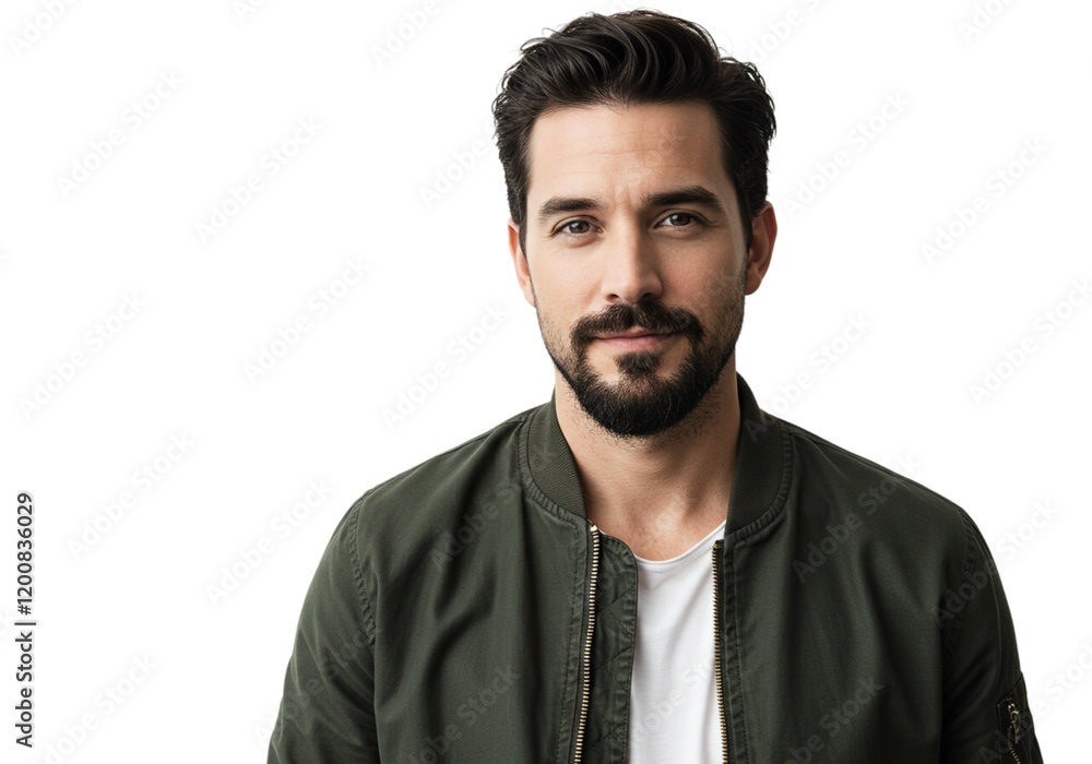 Handsome Man Portrait Dark Background Serious Expression Stylish Green Jacket men guy male face hair Handsome Man Portrait Dark Background Serious Expression Stylish Green Jacket men guy male face hair