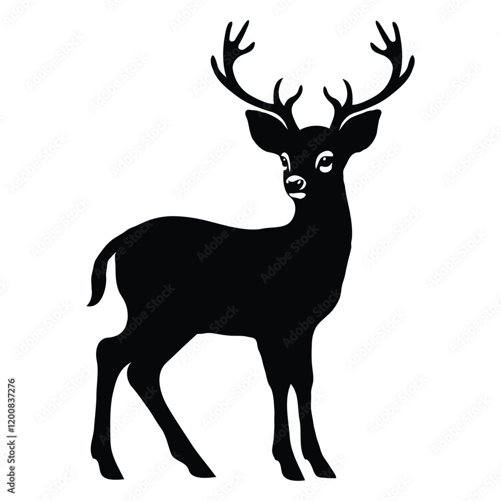 Deer Silhouette vector illustration black and white Deer Silhouette vector illustration black and white