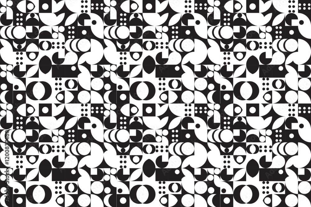 Fototapeta premium Monochrome Seamless Background