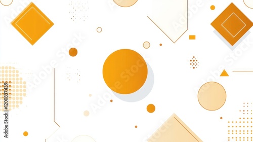 Abstract geometric background with orange and beige shapes.