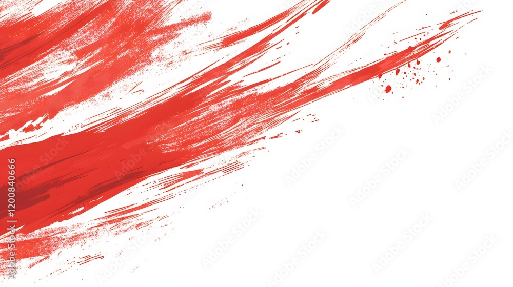 Abstract Red Brush Strokes on White Background Abstract Red Brush Strokes on White Background