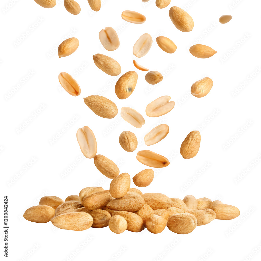 Peanut flying on transparent background Peanut flying on transparent background