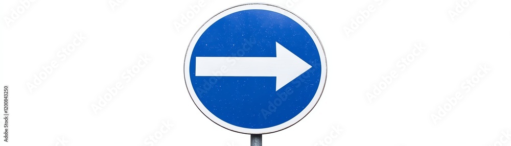 Traffic sign indicating direction to the right, on a white isolated background. Traffic sign indicating direction to the right, on a white isolated background.