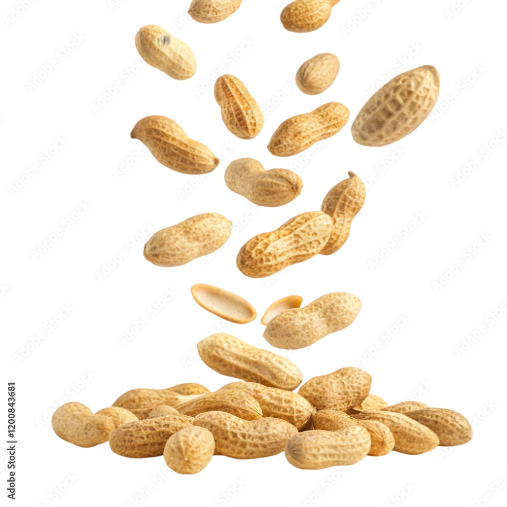 Peanut flying on transparent background Peanut flying on transparent background