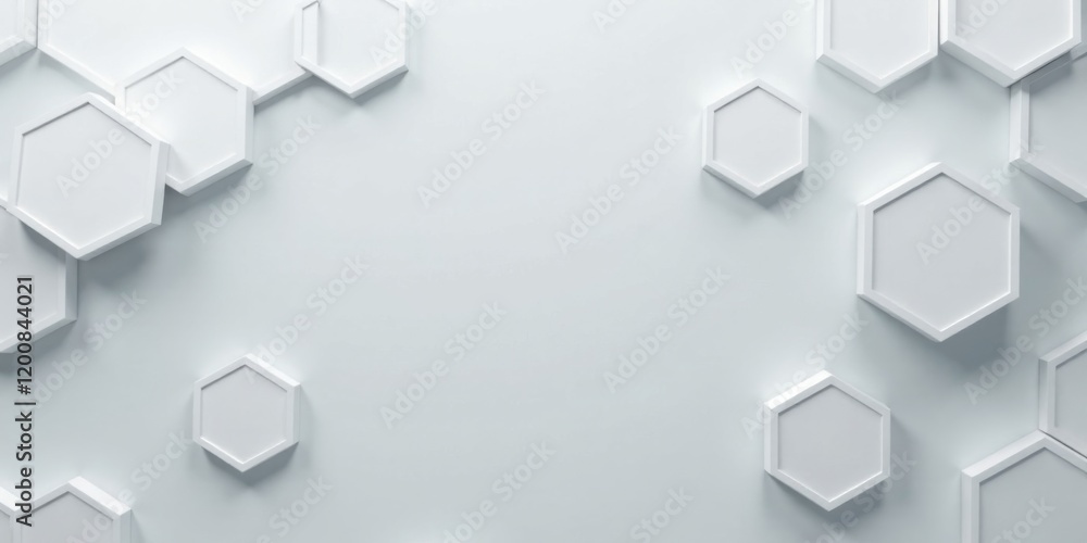 Obraz premium Abstract White Hexagon Pattern Background Design for Modern Presentations and Web Design