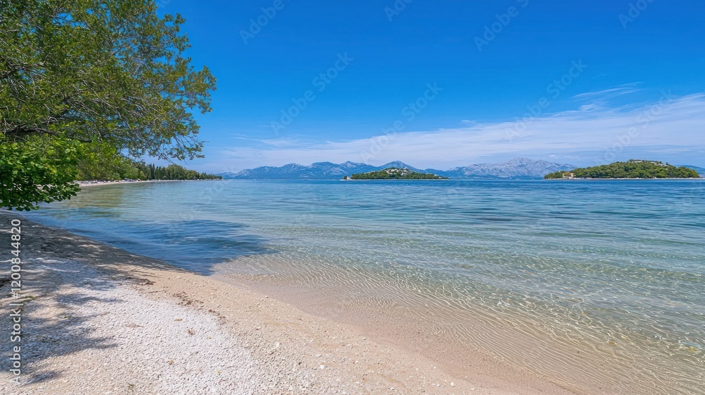 Obraz premium Tranquil Tropical Beach Scene