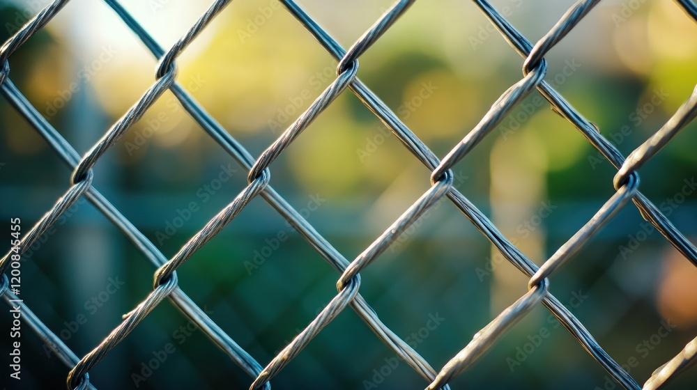 Chain Link Fence Close-Up: A Textured Study in Metal and Light Chain Link Fence Close-Up: A Textured Study in Metal and Light