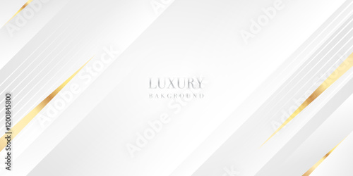Luxury white and golden background with golden diagonal lines For use as a design background