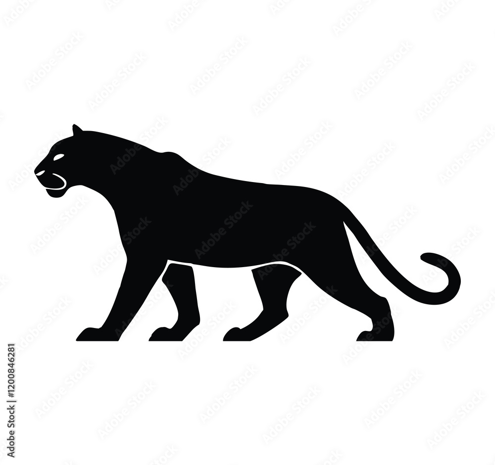 Obraz premium panther silhouette vector in white background