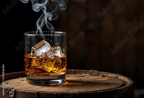 glass of whiskey and cigar