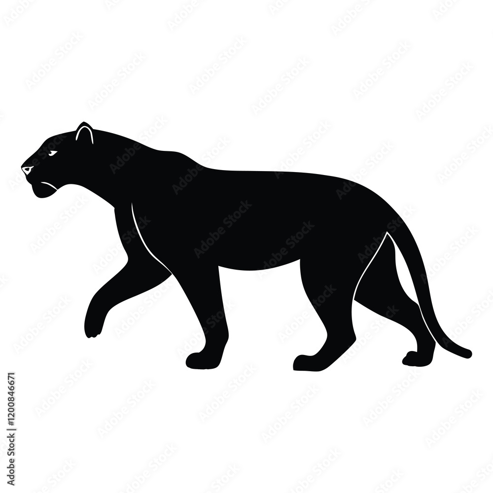 panther silhouette vector in white background panther silhouette vector in white background