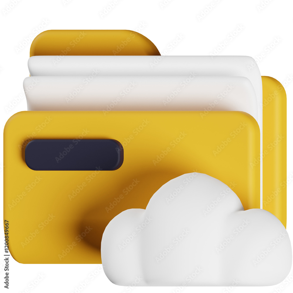 Cloud Folder 3D Icon Cloud Folder 3D Icon