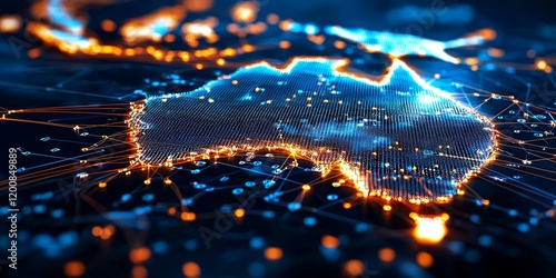 Visual representation of Australia's network connectivity and infrastructure.