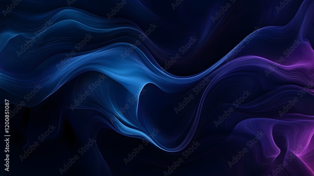 Fototapeta premium Abstract Blue and Purple Wavy Lines Background Design