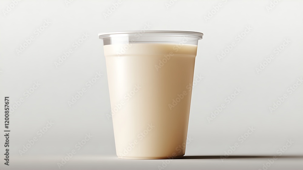 glass of milk With Cream isolated on white background glass of milk With Cream isolated on white background