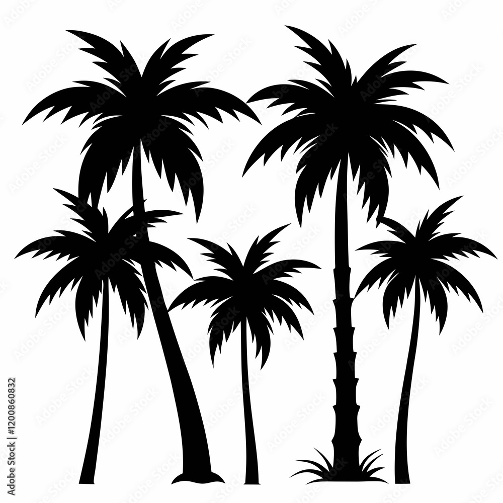 Silhouette of Palm Trees Silhouette of Palm Trees