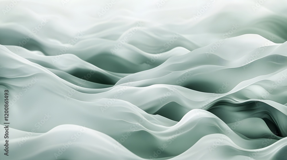Abstract Green Wave Fabric Texture Background Abstract Green Wave Fabric Texture Background