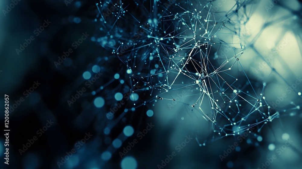 Abstract Network Digital Connections Blue Light Abstract Network Digital Connections Blue Light
