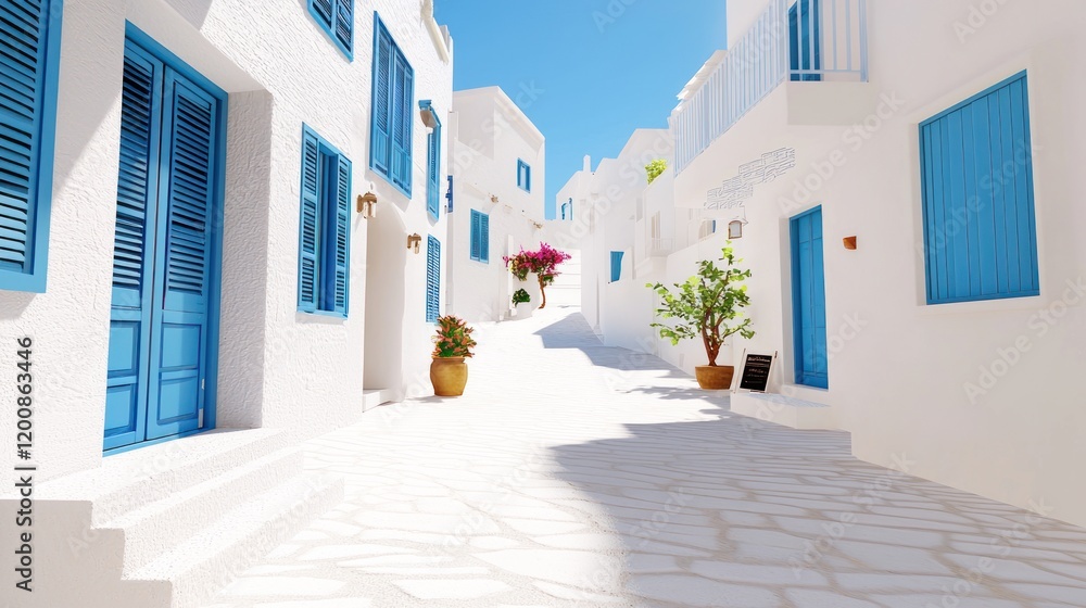 Fototapeta premium Sunny Greek Island Street