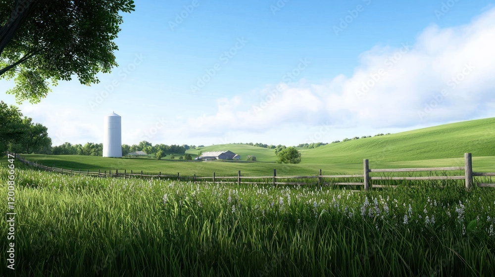 Fototapeta premium Serene Rural Landscape