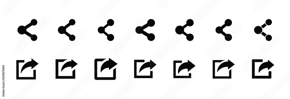 Naklejka premium Share icon set. Arrow symbol, Reply send forward icons button.