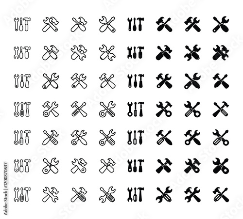 Set of toolkit icons, Repair icon symbol vector isolated on white background