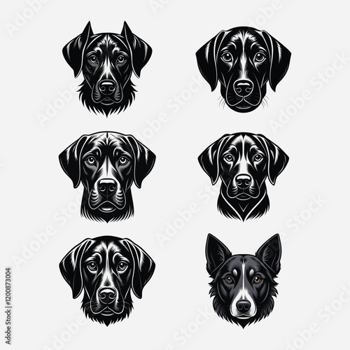 Get the perfect vector illustration dog front face bundle with premium designs. Ideal for logos, prints, and digital projects. Scalable and high-quality for all creative needs.