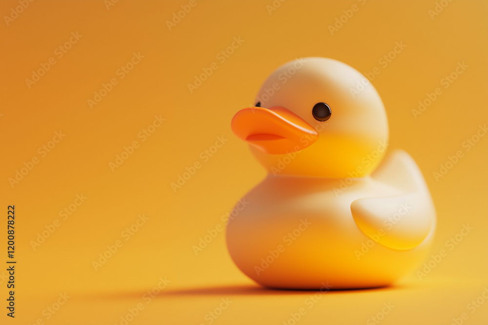 Rubber Duck on Orange Background Rubber Duck on Orange Background