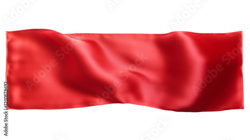 Red Fabric Banner with Subtle Wrinkles and Smooth Texture,red color cloth isolated on transparent background,red fabric with a wave pattern is shown,Floating elegant red fabric,Luxury realistic satin 