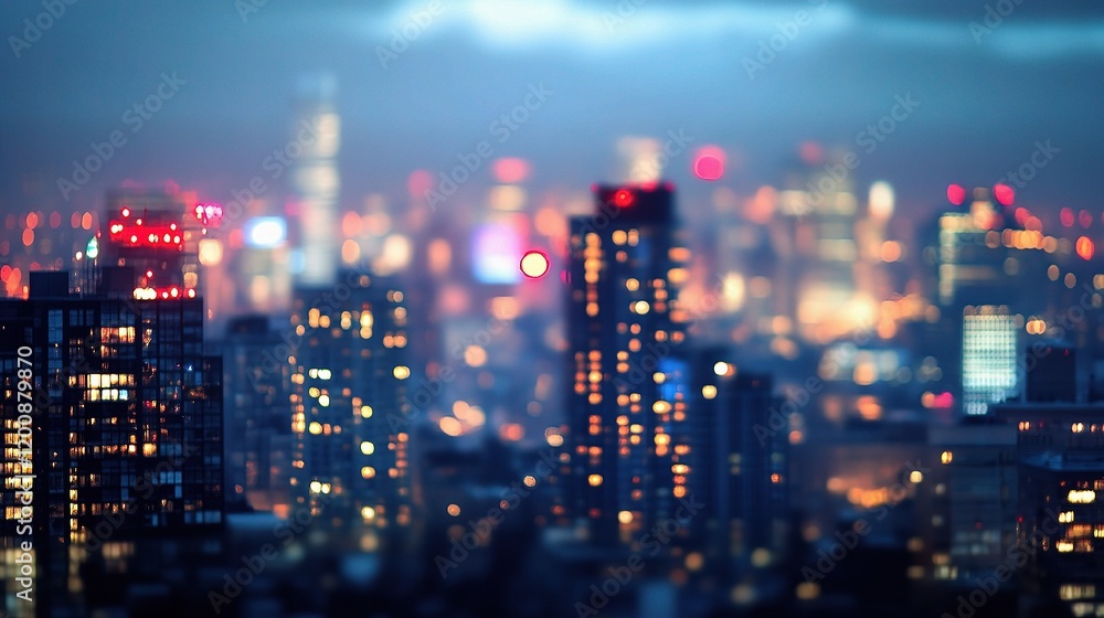City Lights Blur: A captivating and dreamlike bokeh effect captures the mesmerizing glow of a bustling metropolis at night. The city's towering skyscrapers shimmer with an ethereal radiance. City Lights Blur: A captivating and dreamlike bokeh effect captures the mesmerizing glow of a bustling metropolis at night. The city's towering skyscrapers shimmer with an ethereal radiance.