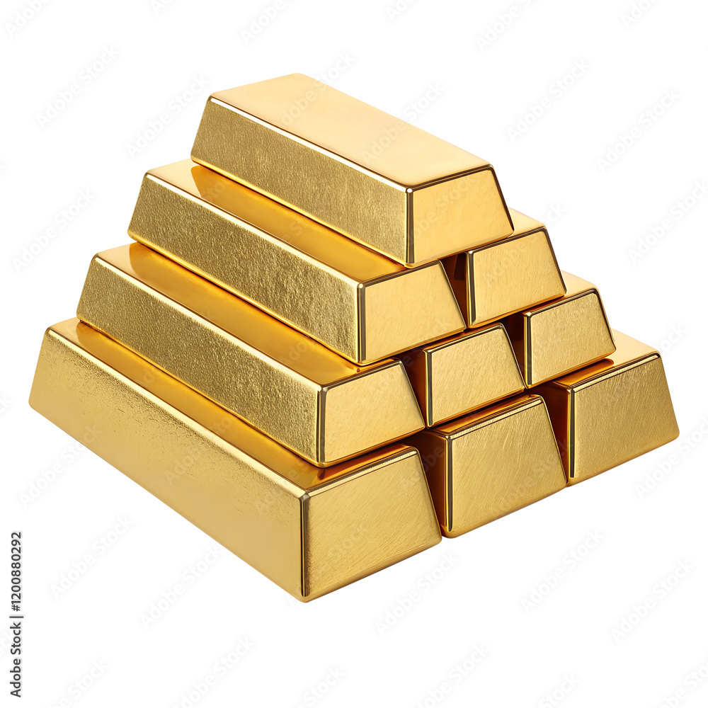 A shimmering pyramid of golden bullion bars symbolizes wealth, success, and financial investment A shimmering pyramid of golden bullion bars symbolizes wealth, success, and financial investment