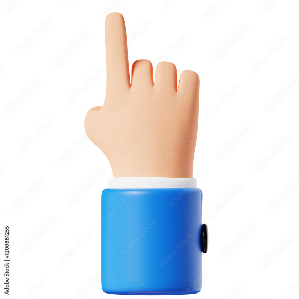 One Hand Gesture Sign 3D Illustration One Hand Gesture Sign 3D Illustration