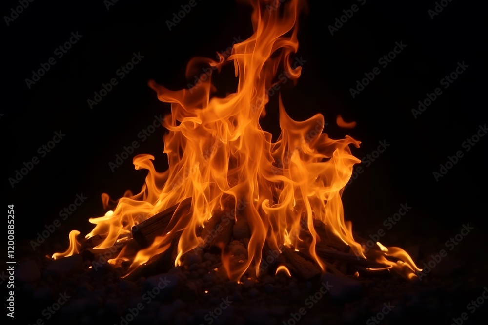 Perfect fire isolated over black background Perfect fire isolated over black background