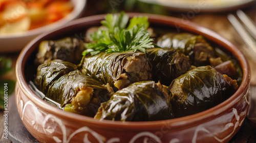 Bulgarian cuisine vector vegetable kebapche, cabbage soup and stuffed leaves sarmi. Grilled meat and lamb casserole guvech, bryndza salad shopska and pork with green beans and liver Bulgaria meals photo