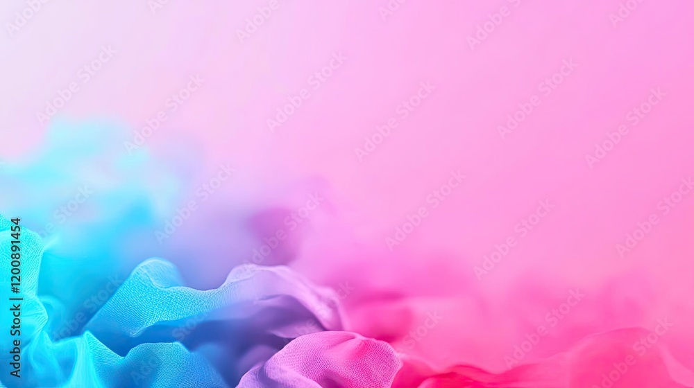 Obraz premium Blurred watercolor idea. A vibrant swirl of pink and blue colors creating a soft abstract background.