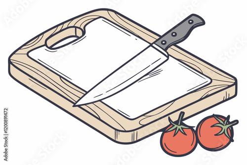 cutting board with knife