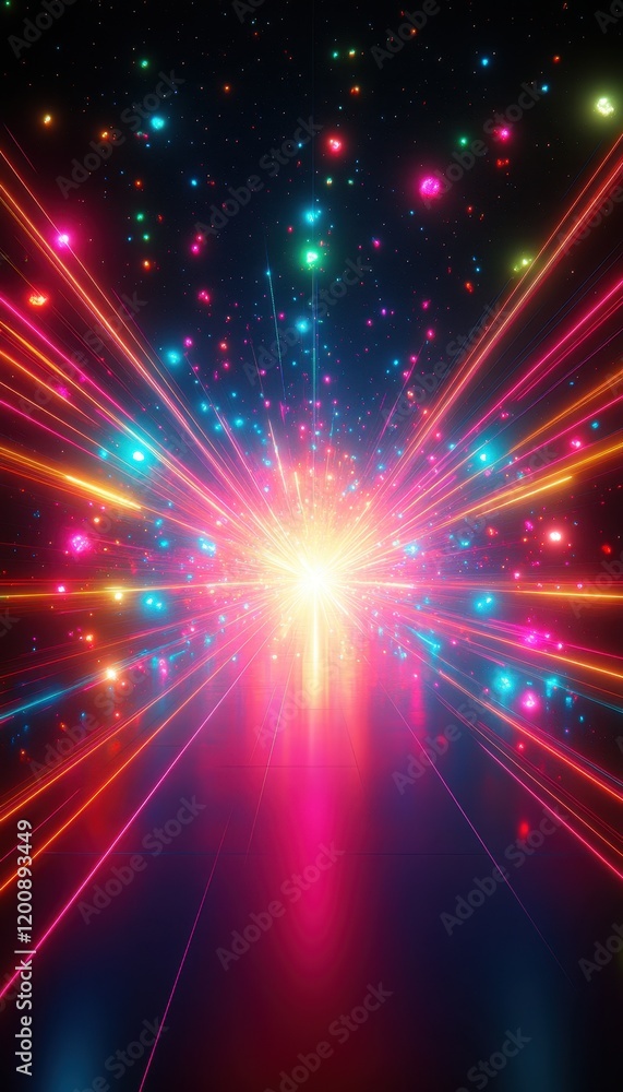 Naklejka premium Neon Explosion Graphic Design