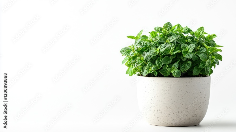 Fresh Green Mint Plant in White Pot Homegrown Herb Culinary Ingredient Aromatic Fresh Green Mint Plant in White Pot Homegrown Herb Culinary Ingredient Aromatic