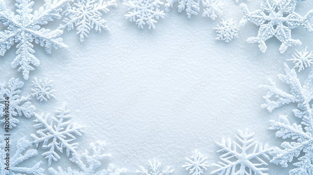 Winter Wonderland: A Festive Frame of Delicate Snowflakes Winter Wonderland: A Festive Frame of Delicate Snowflakes
