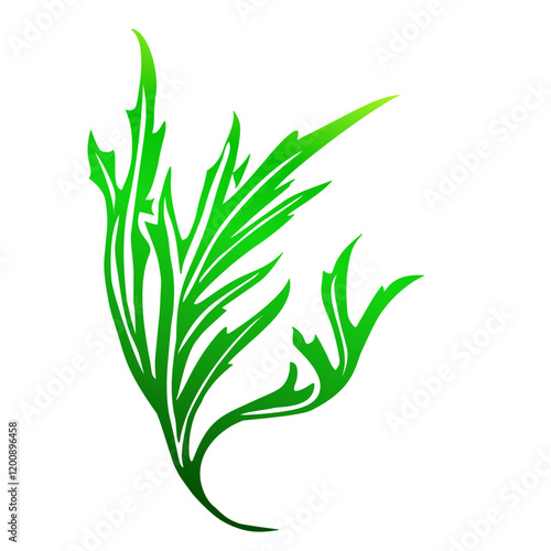 green grass isolated on white,leaf,art of leaf,green leaf